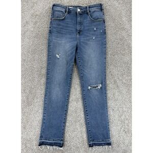 Pilcro Anthropologie Jeans Womens 29 Blue The Cigarette High Rise w/Released Hem